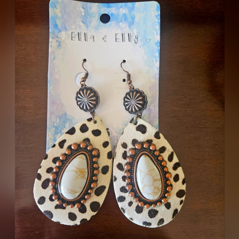 Leopard Print Teardrop Earrings